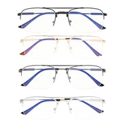 eyekeeper.com 4 Pack Half Rim Blue Light Blocking Reading Glasses CG1706 Eyeglasses White Smoke 4 Pairs Mix / +0.50,4 Pairs Mix / +0.75,4 Pairs Mix / +1.00,4 Pairs Mix / +1.25,4 Pairs Mix / +2.25,4 Pairs Mix / +2.50