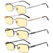 eyekeeper.com 4 Pack Half-rim Blue Light Blocking Reading Glasses TMCG15014 Eyeglasses White Smoke 4 Pairs Mix / without magnification,Gunmetal-4pcs / without magnification,Gunmetal-4pcs / +0.50,Gunmetal-4pcs / +1.25,Gunmetal-4pcs / +2.00,Gunmetal-4pcs / +3.00
