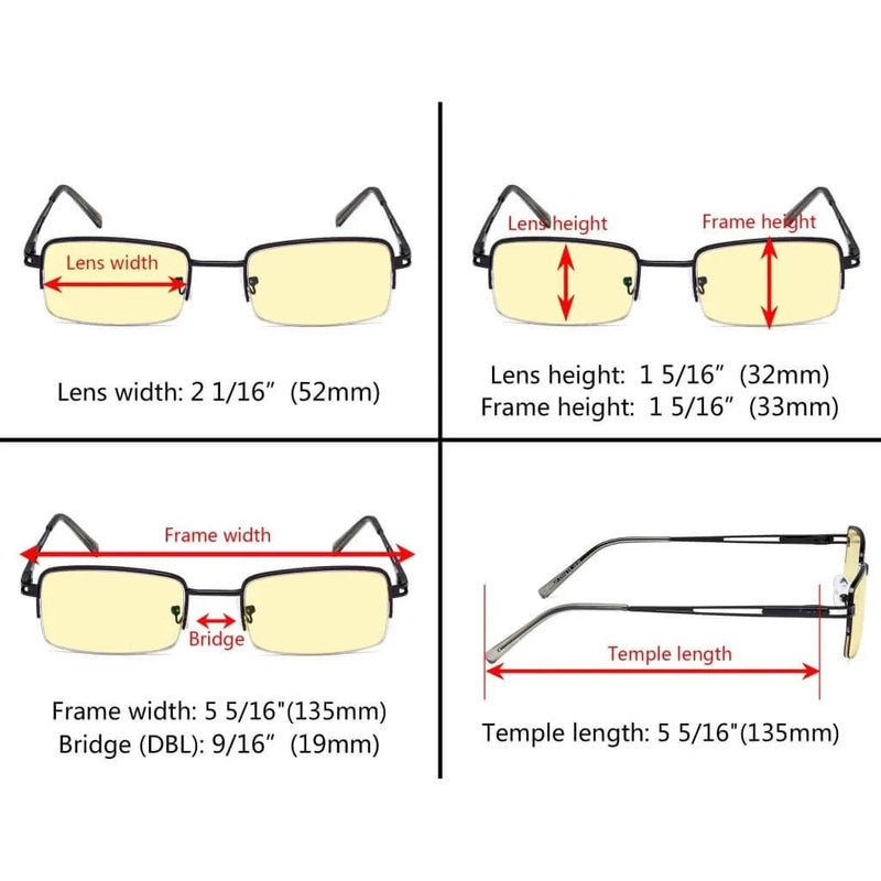eyekeeper.com 4 Pack Half-rim Blue Light Blocking Reading Glasses TMCG15014 Eyeglasses White Smoke 4 Pairs Mix / without magnification,Gunmetal-4pcs / without magnification,Gunmetal-4pcs / +0.50,Gunmetal-4pcs / +1.25,Gunmetal-4pcs / +2.00,Gunmetal-4pcs / +3.00