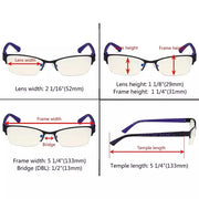 eyekeeper.com 4 Pack Half-rim Blue Light Filter Eyeglasses UV17006 Eyeglasses White Smoke 4 Pairs Mix / without magnification