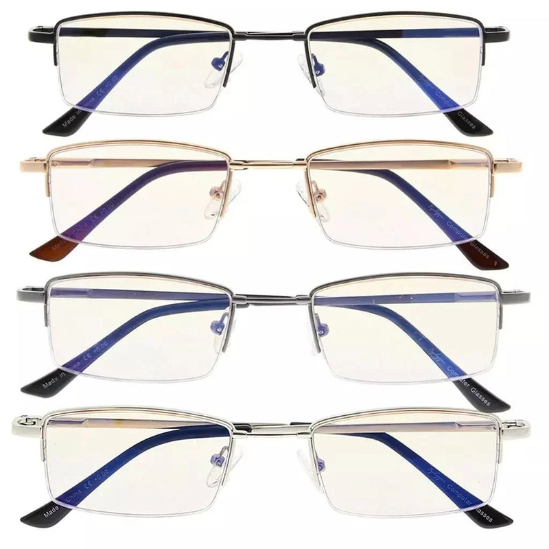 eyekeeper.com 4 Pack Half-rim Elegant Metal Blue Light Filter Readers CG1708 Eyeglasses White Smoke 4 Pairs Mix / without magnification,4 Pairs Mix / +0.50,4 Pairs Mix / +0.75,4 Pairs Mix / +1.00,4 Pairs Mix / +1.25,4 Pairs Mix / +1.50,4 Pairs Mix / +1.75,4 Pairs Mix / +2.00,4 Pairs Mix / +2.25,4 Pairs Mix / +2.50,4 Pairs Mix / +3.00