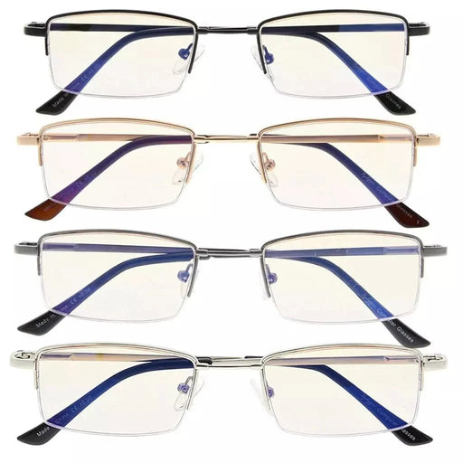 eyekeeper.com 4 Pack Half-rim Elegant Metal Blue Light Filter Readers CG1708 Eyeglasses White Smoke 4 Pairs Mix / without magnification,4 Pairs Mix / +0.50,4 Pairs Mix / +0.75,4 Pairs Mix / +1.00,4 Pairs Mix / +1.25,4 Pairs Mix / +1.50,4 Pairs Mix / +1.75,4 Pairs Mix / +2.00,4 Pairs Mix / +2.25,4 Pairs Mix / +2.50,4 Pairs Mix / +3.00