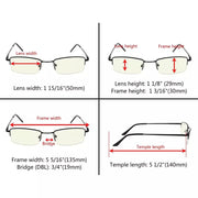 eyekeeper.com 4 Pack Half-rim Elegant Metal Blue Light Filter Readers CG1708 Eyeglasses White Smoke 4 Pairs Mix / without magnification,4 Pairs Mix / +0.50,4 Pairs Mix / +0.75,4 Pairs Mix / +1.00,4 Pairs Mix / +1.25,4 Pairs Mix / +1.50,4 Pairs Mix / +1.75,4 Pairs Mix / +2.00,4 Pairs Mix / +2.25,4 Pairs Mix / +2.50,4 Pairs Mix / +3.00