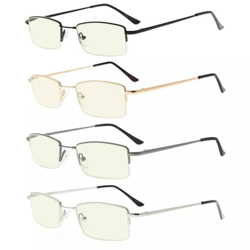 eyekeeper.com 4 Pack Half-rim Elegant Metal Blue Light Filter Readers CG1708 Eyeglasses White Smoke 4 Pairs Mix / without magnification,4 Pairs Mix / +0.50,4 Pairs Mix / +0.75,4 Pairs Mix / +1.00,4 Pairs Mix / +1.25,4 Pairs Mix / +1.50,4 Pairs Mix / +1.75,4 Pairs Mix / +2.00,4 Pairs Mix / +2.25,4 Pairs Mix / +2.50,4 Pairs Mix / +3.00
