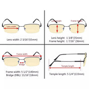 eyekeeper.com 4 Pack Half-rim Metal Blue Light Blocking Readears TMCG1702 Eyeglasses White Smoke 4 Pairs Mix / without magnification,4 Pairs Mix / +0.50,4 Pairs Mix / +0.75,4 Pairs Mix / +1.00,4 Pairs Mix / +1.25,4 Pairs Mix / +1.50,4 Pairs Mix / +1.75,4 Pairs Mix / +2.00,4 Pairs Mix / +2.50,4 Pairs Mix / +3.00,4 Pairs Mix / +3.50