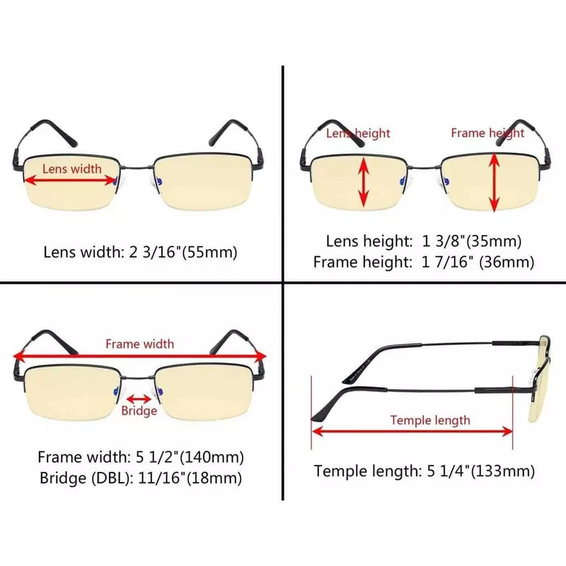 eyekeeper.com 4 Pack Half-rim Metal Blue Light Blocking Readears TMCG1702 Eyeglasses White Smoke 4 Pairs Mix / without magnification,4 Pairs Mix / +0.50,4 Pairs Mix / +0.75,4 Pairs Mix / +1.00,4 Pairs Mix / +1.25,4 Pairs Mix / +1.50,4 Pairs Mix / +1.75,4 Pairs Mix / +2.00,4 Pairs Mix / +2.50,4 Pairs Mix / +3.00,4 Pairs Mix / +3.50