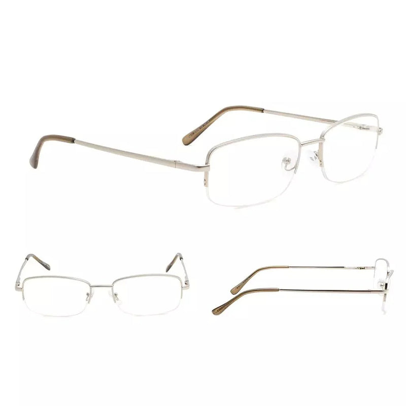 eyekeeper.com 4 Pack Half-rim Metal Reading Glasses Include Sunglasses 3-R15015 Eyeglasses White Smoke 4 Pairs Mix / +0.50,4 Pairs Mix / +0.75,4 Pairs Mix / +1.00,4 Pairs Mix / +1.25,4 Pairs Mix / +1.50,4 Pairs Mix / +1.75,4 Pairs Mix / +2.00,4 Pairs Mix / +2.25,4 Pairs Mix / +2.50,4 Pairs Mix / +2.75,4 Pairs Mix / +3.00,4 Pairs Mix / +3.50,4 Pairs Mix / +