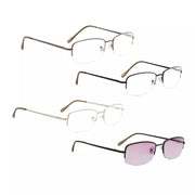eyekeeper.com 4 Pack Half-rim Metal Reading Glasses Include Sunglasses 3-R15015 Eyeglasses White Smoke 4 Pairs Mix / +0.50,4 Pairs Mix / +0.75,4 Pairs Mix / +1.00,4 Pairs Mix / +1.25,4 Pairs Mix / +1.50,4 Pairs Mix / +1.75,4 Pairs Mix / +2.00,4 Pairs Mix / +2.25,4 Pairs Mix / +2.50,4 Pairs Mix / +2.75,4 Pairs Mix / +3.00,4 Pairs Mix / +3.50,4 Pairs Mix / +