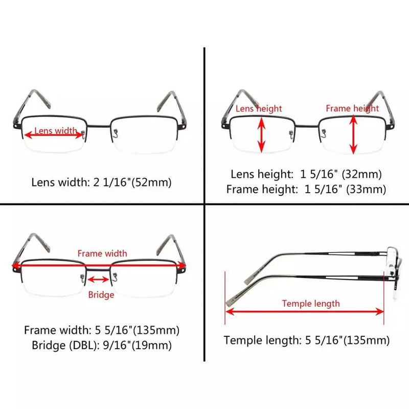 eyekeeper.com 4 Pack Half-rim Metal Reading Glasses with Reading Sunglasses R15014 Eyeglasses White Smoke 4 Pairs Mix / +0.50,4 Pairs Mix / +0.75,4 Pairs Mix / +1.00,4 Pairs Mix / +1.25,4 Pairs Mix / +1.50,4 Pairs Mix / +1.75,4 Pairs Mix / +2.00,4 Pairs Mix / +2.25,4 Pairs Mix / +2.50,4 Pairs Mix / +2.75,4 Pairs Mix / +3.00,4 Pairs Mix / +3.50,4 Pairs Mix / +
