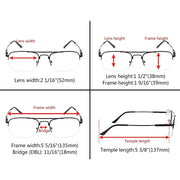 eyekeeper.com 4 Pack Half-rim Reading Glasses Double Bridge Readers R1706 Eyeglasses White Smoke 4 Pairs Mix / without magnification,4 Pairs Mix / +0.50,4 Pairs Mix / +1.00,4 Pairs Mix / +1.25