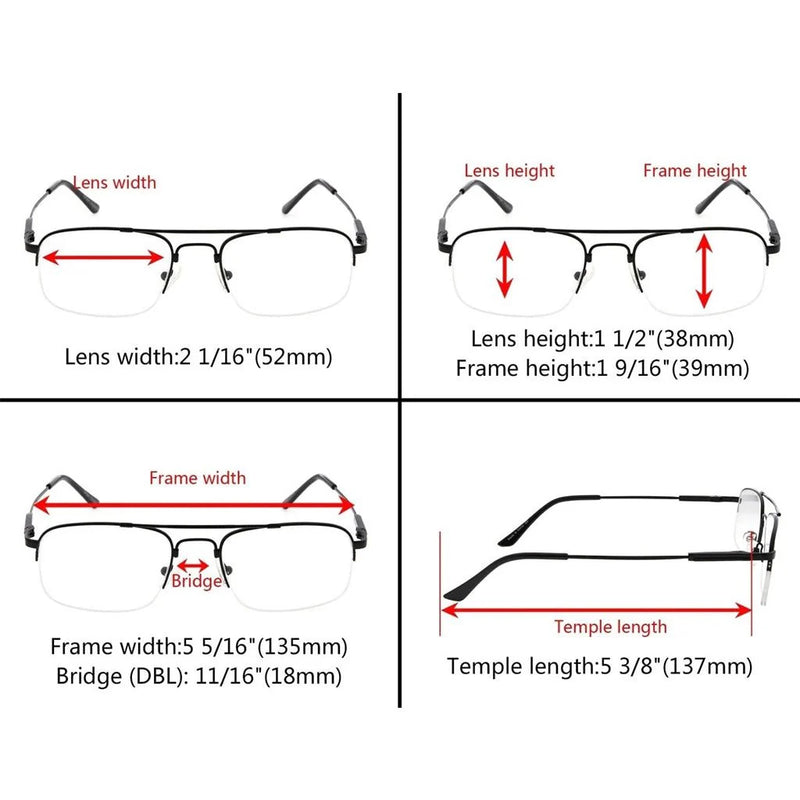 eyekeeper.com 4 Pack Half-rim Reading Glasses Double Bridge Readers R1706 Eyeglasses White Smoke 4 Pairs Mix / without magnification,4 Pairs Mix / +0.50,4 Pairs Mix / +1.00,4 Pairs Mix / +1.25