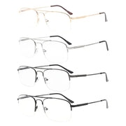 eyekeeper.com 4 Pack Half-rim Reading Glasses Double Bridge Readers R1706 Eyeglasses White Smoke 4 Pairs Mix / without magnification,4 Pairs Mix / +0.50,4 Pairs Mix / +1.00,4 Pairs Mix / +1.25