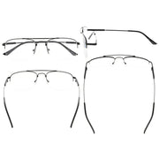 eyekeeper.com 4 Pack Half-rim Reading Glasses Double Bridge Readers R1706 Eyeglasses White Smoke 4 Pairs Mix / without magnification,4 Pairs Mix / +0.50,4 Pairs Mix / +1.00,4 Pairs Mix / +1.25
