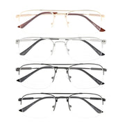 eyekeeper.com 4 Pack Half-rim Reading Glasses Double Bridge Readers R1706 Eyeglasses White Smoke 4 Pairs Mix / without magnification,4 Pairs Mix / +0.50,4 Pairs Mix / +1.00,4 Pairs Mix / +1.25