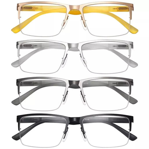eyekeeper.com 4 Pack Half-rim Reading Glasses Lightweight Metal Readers R2201 Eyeglasses White Smoke 4 Pairs Mix / +0.50,4 Pairs Mix / +1.00,4 Pairs Mix / +1.25,4 Pairs Mix / +1.50,4 Pairs Mix / +1.75,4 Pairs Mix / +2.00,4 Pairs Mix / +2.25,4 Pairs Mix / +2.50,4 Pairs Mix / +2.75,4 Pairs Mix / +3.00,4 Pairs Mix / +3.25,4 Pairs Mix / +3.50,4 Pairs Mix / +