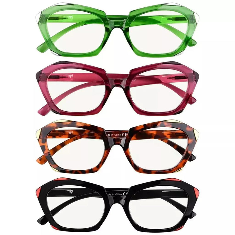 eyekeeper.com 4 Pack Hexagon Progressive Multifocal Reading Glasses M2129 Eyeglasses White Smoke 4 Pairs Mix / +1.00,4 Pairs Mix / +1.25,4 Pairs Mix / +1.50,4 Pairs Mix / +1.75,4 Pairs Mix / +2.00,4 Pairs Mix / +2.25,4 Pairs Mix / +2.50,4 Pairs Mix / +3.00,4 Pairs Mix / +3.50