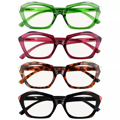 eyekeeper.com 4 Pack Hexagon Progressive Multifocal Reading Glasses M2129 Eyeglasses White Smoke 4 Pairs Mix / +1.00,4 Pairs Mix / +1.25,4 Pairs Mix / +1.50,4 Pairs Mix / +1.75,4 Pairs Mix / +2.00,4 Pairs Mix / +2.25,4 Pairs Mix / +2.50,4 Pairs Mix / +3.00,4 Pairs Mix / +3.50