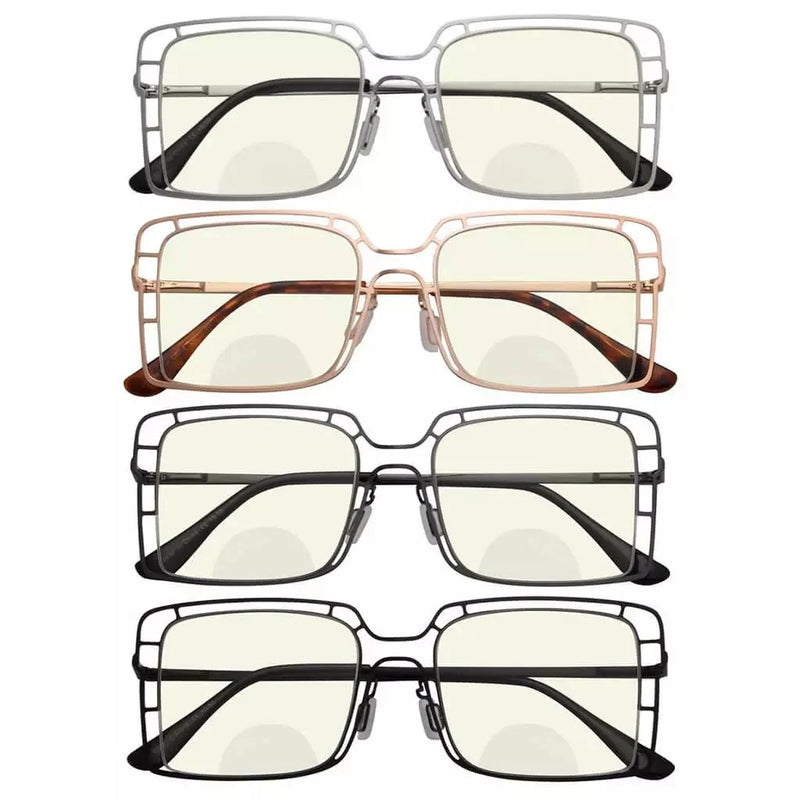 eyekeeper.com 4 Pack Hollow Blue Light Filter Bifocal Readers BR2301UV Eyeglasses White Smoke 4 Pairs Mix / +1.00,4 Pairs Mix / +1.50,4 Pairs Mix / +1.75,4 Pairs Mix / +2.00,4 Pairs Mix / +2.50,4 Pairs Mix / +3.00,4 Pairs Mix / +3.50,4 Pairs Mix / +4.00