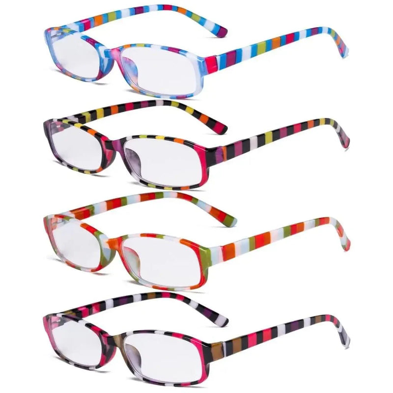 eyekeeper.com 4 Pack Ladies Fashion Reading Glasses with Stripe Arms R908S Eyeglasses White Smoke 4 Pairs Mix / +0.50,4 Pairs Mix / +0.75,4 Pairs Mix / +1.00,4 Pairs Mix / +1.25,4 Pairs Mix / +1.50,4 Pairs Mix / +1.75,4 Pairs Mix / +2.00,4 Pairs Mix / +2.25,4 Pairs Mix / +2.75,4 Pairs Mix / +3.50,4 Pairs Mix / +4.00