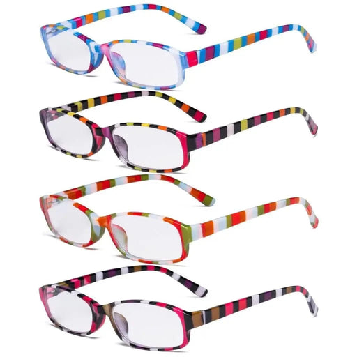 eyekeeper.com 4 Pack Ladies Fashion Reading Glasses with Stripe Arms R908S Eyeglasses White Smoke 4 Pairs Mix / +0.50,4 Pairs Mix / +0.75,4 Pairs Mix / +1.00,4 Pairs Mix / +1.25,4 Pairs Mix / +1.50,4 Pairs Mix / +1.75,4 Pairs Mix / +2.00,4 Pairs Mix / +2.25,4 Pairs Mix / +2.75,4 Pairs Mix / +3.50,4 Pairs Mix / +4.00