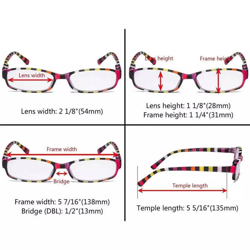 eyekeeper.com 4 Pack Ladies Reading Glasses with Stripe Arms R908S Eyeglasses White Smoke 4 Pairs Mix / +0.50,4 Pairs Mix / +0.75,4 Pairs Mix / +1.00