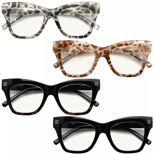 eyekeeper.com 4 Pack Leopard Print Stylish Multifocus Reading Glasses M2111 Eyeglasses White Smoke 4 Pairs Mix / +1.00,4 Pairs Mix / +1.25,4 Pairs Mix / +1.50,4 Pairs Mix / +1.75,4 Pairs Mix / +2.00,4 Pairs Mix / +2.25,4 Pairs Mix / +2.50,4 Pairs Mix / +3.00,4 Pairs Mix / +3.50