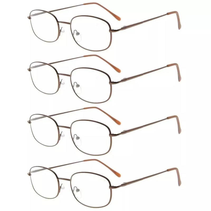 eyekeeper.com 4 Pack Lightweight Metal Frame Reading Glasses R3232 Eyeglasses White Smoke Brown-4pcs / +0.50,Brown-4pcs / +0.75,Brown-4pcs / +1.00,Brown-4pcs / +1.25,Brown-4pcs / +1.50,Brown-4pcs / +1.75,Brown-4pcs / +2.00,Brown-4pcs / +2.25,Brown-4pcs / +2.50,Brown-4pcs / +2.75,Brown-4pcs / +3.00,Brown-4pcs / +3.50,Brown-4pcs / +4.00