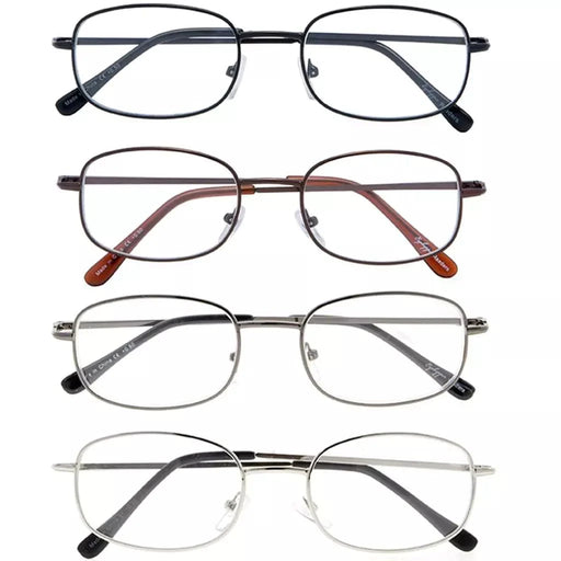 eyekeeper.com 4 Pack Lightweight Metal Frame Reading Glasses R3232 Eyeglasses White Smoke 4 Pairs Mix / +0.50,4 Pairs Mix / +0.75,4 Pairs Mix / +1.00,4 Pairs Mix / +1.25,4 Pairs Mix / +1.50,4 Pairs Mix / +1.75,4 Pairs Mix / +2.00,4 Pairs Mix / +2.25,4 Pairs Mix / +2.50,4 Pairs Mix / +2.75,4 Pairs Mix / +3.00,4 Pairs Mix / +3.50,4 Pairs Mix / +