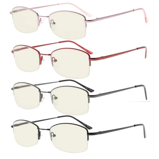 eyekeeper.com 4 Pack Memory Titanium Blue Light Filter Readers CG1711 Eyeglasses White Smoke 4 Pairs Mix / without magnification,4 Pairs Mix / +0.50,4 Pairs Mix / +0.75,4 Pairs Mix / +1.00,4 Pairs Mix / +1.25,4 Pairs Mix / +1.50,4 Pairs Mix / +1.75,4 Pairs Mix / +2.00,4 Pairs Mix / +2.25,4 Pairs Mix / +2.50,4 Pairs Mix / +3.00