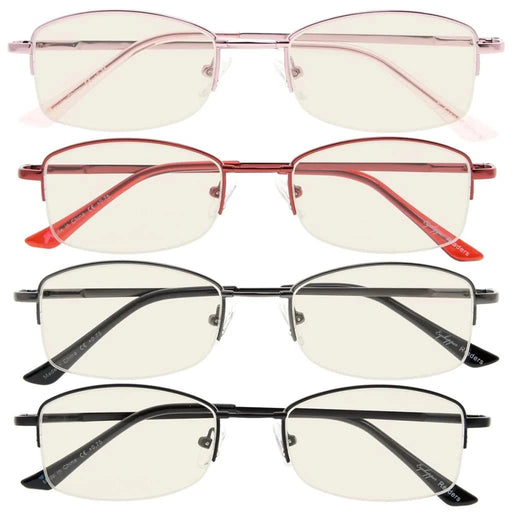 eyekeeper.com 4 Pack Memory Titanium Blue Light Filter Readers CG1711 Eyeglasses White Smoke 4 Pairs Mix / without magnification,4 Pairs Mix / +0.50,4 Pairs Mix / +0.75,4 Pairs Mix / +1.00,4 Pairs Mix / +1.25,4 Pairs Mix / +1.50,4 Pairs Mix / +1.75,4 Pairs Mix / +2.00,4 Pairs Mix / +2.25,4 Pairs Mix / +2.50,4 Pairs Mix / +3.00
