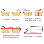 eyekeeper.com 4 Pack Metal Blue Light Blocking Reading Glasses HP1709 Eyeglasses White Smoke 4 Pairs Mix / without magnification,4 Pairs Mix / +0.50,4 Pairs Mix / +0.75,4 Pairs Mix / +1.00,4 Pairs Mix / +1.25,4 Pairs Mix / +1.50,4 Pairs Mix / +1.75,4 Pairs Mix / +2.00,4 Pairs Mix / +2.25,4 Pairs Mix / +2.50,4 Pairs Mix / +3.00