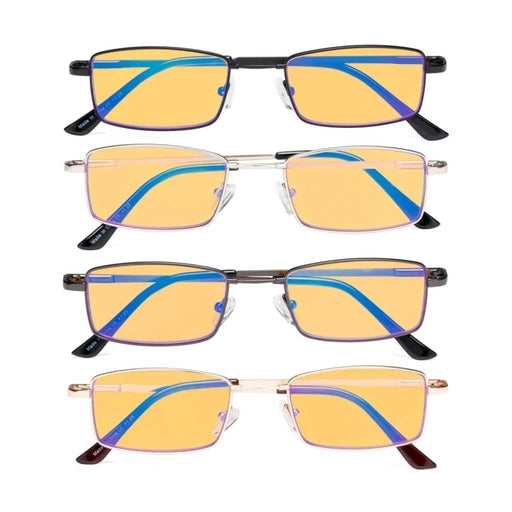 eyekeeper.com 4 Pack Metal Blue Light Blocking Reading Glasses HP1709 Eyeglasses White Smoke 4 Pairs Mix / without magnification,4 Pairs Mix / +0.50,4 Pairs Mix / +0.75,4 Pairs Mix / +1.00,4 Pairs Mix / +1.25,4 Pairs Mix / +1.50,4 Pairs Mix / +1.75,4 Pairs Mix / +2.00,4 Pairs Mix / +2.25,4 Pairs Mix / +2.50,4 Pairs Mix / +3.00