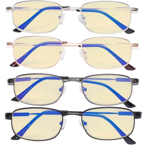 eyekeeper.com 4 Pack Metal Blue Light Blocking Reading Glasses TMCG1703 Eyeglasses White Smoke 4 Pairs Mix / without magnification,4 Pairs Mix / +0.50,4 Pairs Mix / +0.75,4 Pairs Mix / +1.00,4 Pairs Mix / +1.25,4 Pairs Mix / +1.50,4 Pairs Mix / +2.00,4 Pairs Mix / +2.25,4 Pairs Mix / +2.50,4 Pairs Mix / +3.00