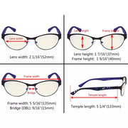 eyekeeper.com 4 Pack Metal Frame Blue Light Filter Eyeglasses UV17004 Eyeglasses White Smoke 4 Pairs Mix / without magnification