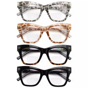 eyekeeper.com 4 Pack Modern Bifocal Reading Glasses Thick Frame Readers BR2111 Eyeglasses White Smoke 4 Pairs Mix / +1.00,4 Pairs Mix / +1.50,4 Pairs Mix / +2.00,4 Pairs Mix / +2.50,4 Pairs Mix / +3.00