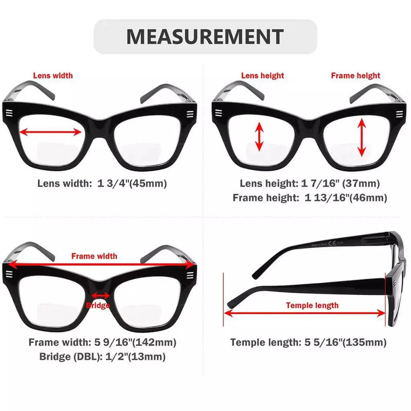 eyekeeper.com 4 Pack Modern Bifocal Reading Glasses Thick Frame Readers BR2111 Eyeglasses White Smoke 4 Pairs Mix / +1.00,4 Pairs Mix / +1.50,4 Pairs Mix / +2.00,4 Pairs Mix / +2.50,4 Pairs Mix / +3.00