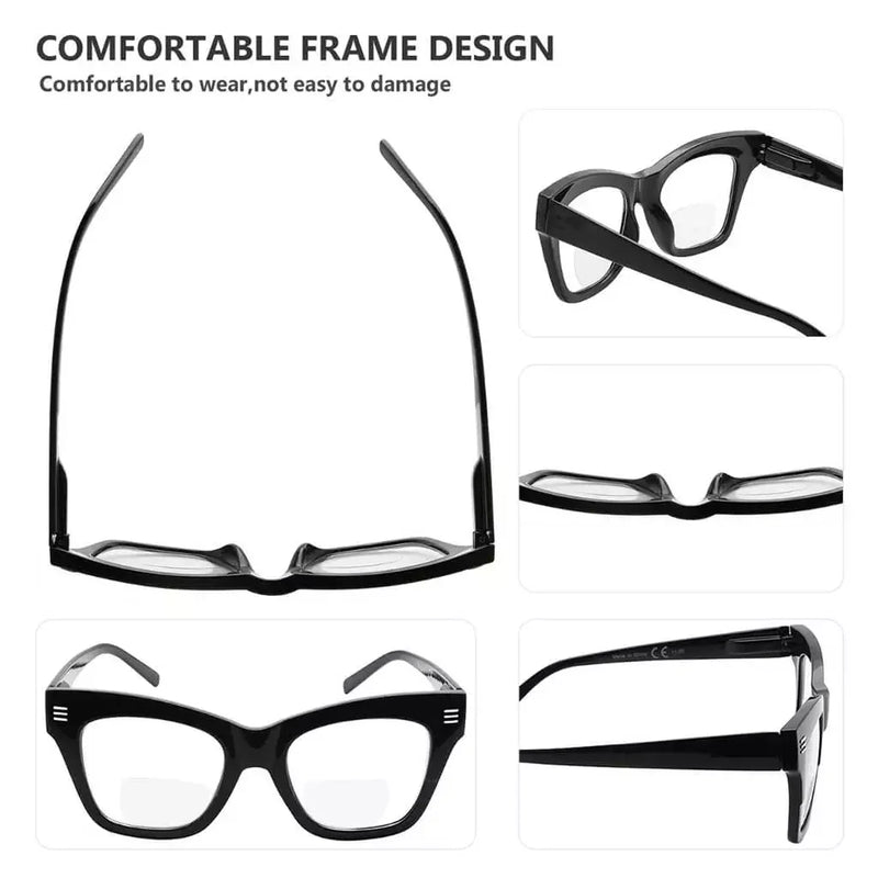 eyekeeper.com 4 Pack Modern Bifocal Reading Glasses Thick Frame Readers BR2111 Eyeglasses White Smoke 4 Pairs Mix / +1.00,4 Pairs Mix / +1.50,4 Pairs Mix / +2.00,4 Pairs Mix / +2.50,4 Pairs Mix / +3.00
