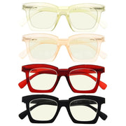 eyekeeper.com 4 Pack Modern Blue Light Filter Reading Glasses UVR2019 Eyeglasses White Smoke 4 Pairs Mix / without magnification,4 Pairs Mix / +0.50,4 Pairs Mix / +0.75,4 Pairs Mix / +1.00,4 Pairs Mix / +1.25,4 Pairs Mix / +1.50,4 Pairs Mix / +1.75,4 Pairs Mix / +2.00,4 Pairs Mix / +2.50,4 Pairs Mix / +3.00