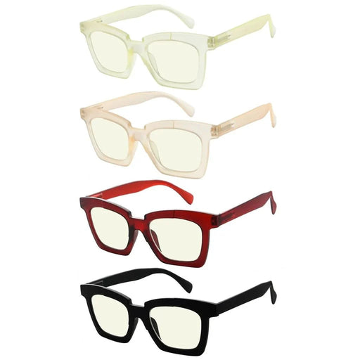 eyekeeper.com 4 Pack Modern Blue Light Filter Reading Glasses UVR2019 Eyeglasses White Smoke 4 Pairs Mix / without magnification,4 Pairs Mix / +0.50,4 Pairs Mix / +0.75,4 Pairs Mix / +1.00,4 Pairs Mix / +1.25,4 Pairs Mix / +1.50,4 Pairs Mix / +1.75,4 Pairs Mix / +2.00,4 Pairs Mix / +2.50,4 Pairs Mix / +3.00