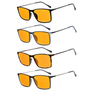 eyekeeper.com 4 Pack Orange Lens Rectangle Blue Light Blocking Reading Glasses DSDT1783 Eyeglasses White Smoke 4 Pairs Mix / without magnification,4 Pairs Mix / +0.50,4 Pairs Mix / +0.75,4 Pairs Mix / +1.00,4 Pairs Mix / +1.25,4 Pairs Mix / +1.50,4 Pairs Mix / +1.75,4 Pairs Mix / +2.00
