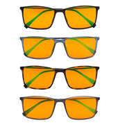 eyekeeper.com 4 Pack Orange Lens Rectangle Blue Light Blocking Reading Glasses DSDT1783 Eyeglasses White Smoke 4 Pairs Mix / without magnification,4 Pairs Mix / +0.50,4 Pairs Mix / +0.75,4 Pairs Mix / +1.00,4 Pairs Mix / +1.25,4 Pairs Mix / +1.50,4 Pairs Mix / +1.75,4 Pairs Mix / +2.00
