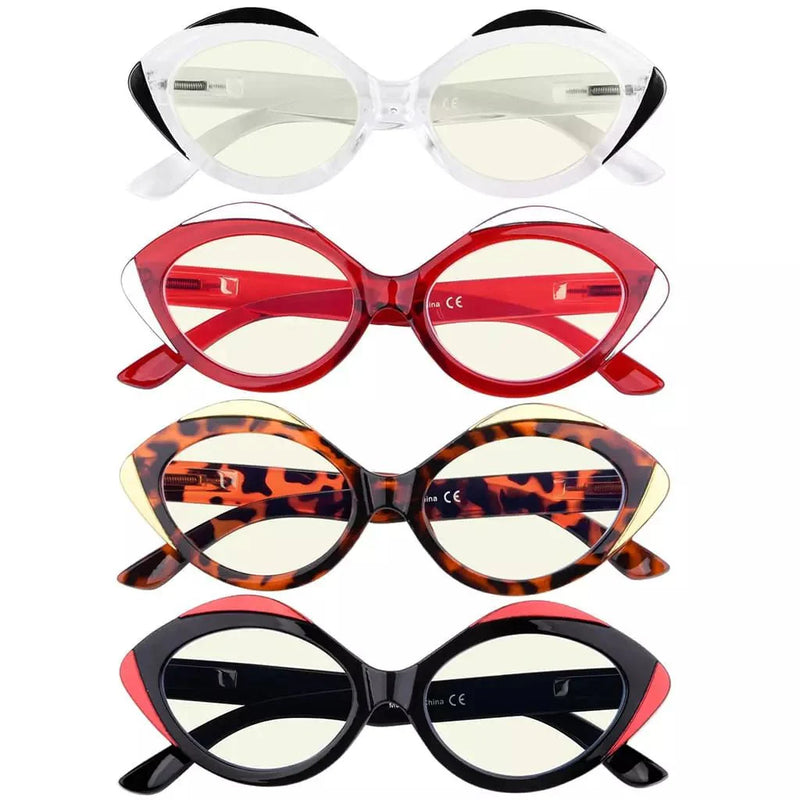 eyekeeper.com 4 Pack Oval Blue Light Filter Reading Glasses UV2128 Eyeglasses White Smoke 4 Pairs Mix / without magnification,4 Pairs Mix / +0.50,4 Pairs Mix / +0.75,4 Pairs Mix / +1.00,4 Pairs Mix / +1.25,4 Pairs Mix / +1.50,4 Pairs Mix / +1.75,4 Pairs Mix / +2.00,4 Pairs Mix / +2.25,4 Pairs Mix / +2.50,4 Pairs Mix / +3.00,4 Pairs Mix / +3.50