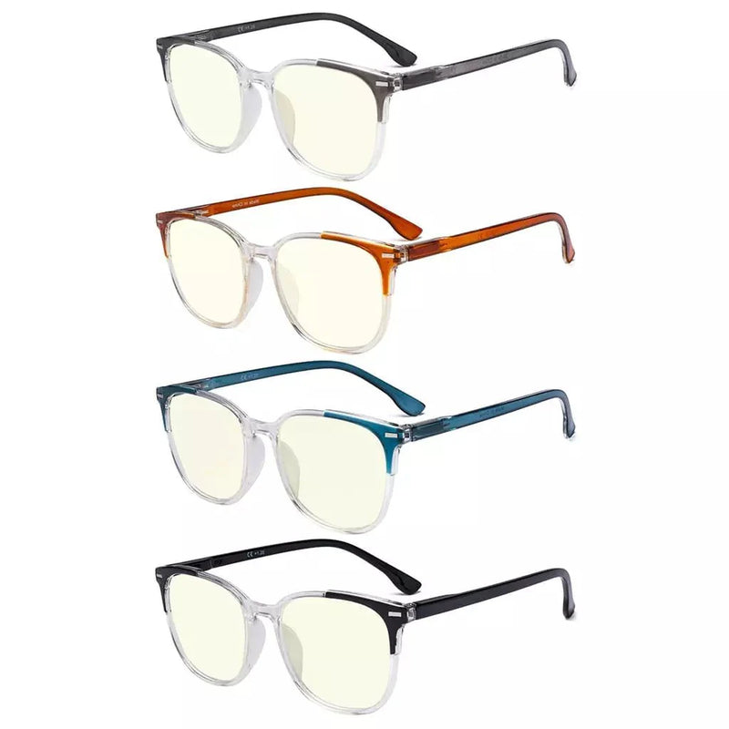 eyekeeper.com 4 Pack Oval Blue Light Filter Reading Glasses UVR9001C Eyeglasses White Smoke 4 Pairs Mix / without magnification,4 Pairs Mix / +0.50,4 Pairs Mix / +0.75,4 Pairs Mix / +1.00,4 Pairs Mix / +1.25,4 Pairs Mix / +1.50,4 Pairs Mix / +2.00,4 Pairs Mix / +2.50