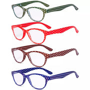 eyekeeper.com 4 Pack Oval Cute Reading Glasses Colorful Polka Dots Readers R074P Eyeglasses White Smoke 4 Pairs Mix / +0.50,4 Pairs Mix / +0.75,4 Pairs Mix / +1.00,4 Pairs Mix / +1.25,4 Pairs Mix / +1.50,4 Pairs Mix / +1.75,4 Pairs Mix / +2.00,4 Pairs Mix / +2.25,4 Pairs Mix / +2.50,4 Pairs Mix / +2.75,4 Pairs Mix / +3.00,4 Pairs Mix / +3.50,4 Pairs Mix / +