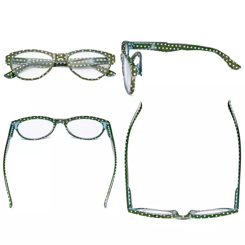 eyekeeper.com 4 Pack Oval Cute Reading Glasses Colorful Polka Dots Readers R074P Eyeglasses White Smoke 4 Pairs Mix / +0.50,4 Pairs Mix / +0.75,4 Pairs Mix / +1.00,4 Pairs Mix / +1.25,4 Pairs Mix / +1.50,4 Pairs Mix / +1.75,4 Pairs Mix / +2.00,4 Pairs Mix / +2.25,4 Pairs Mix / +2.50,4 Pairs Mix / +2.75,4 Pairs Mix / +3.00,4 Pairs Mix / +3.50,4 Pairs Mix / +