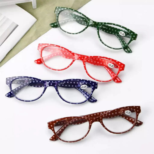 eyekeeper.com 4 Pack Oval Cute Reading Glasses Colorful Polka Dots Readers R074P Eyeglasses White Smoke 4 Pairs Mix / +0.50,4 Pairs Mix / +0.75,4 Pairs Mix / +1.00,4 Pairs Mix / +1.25,4 Pairs Mix / +1.50,4 Pairs Mix / +1.75,4 Pairs Mix / +2.00,4 Pairs Mix / +2.25,4 Pairs Mix / +2.50,4 Pairs Mix / +2.75,4 Pairs Mix / +3.00,4 Pairs Mix / +3.50,4 Pairs Mix / +