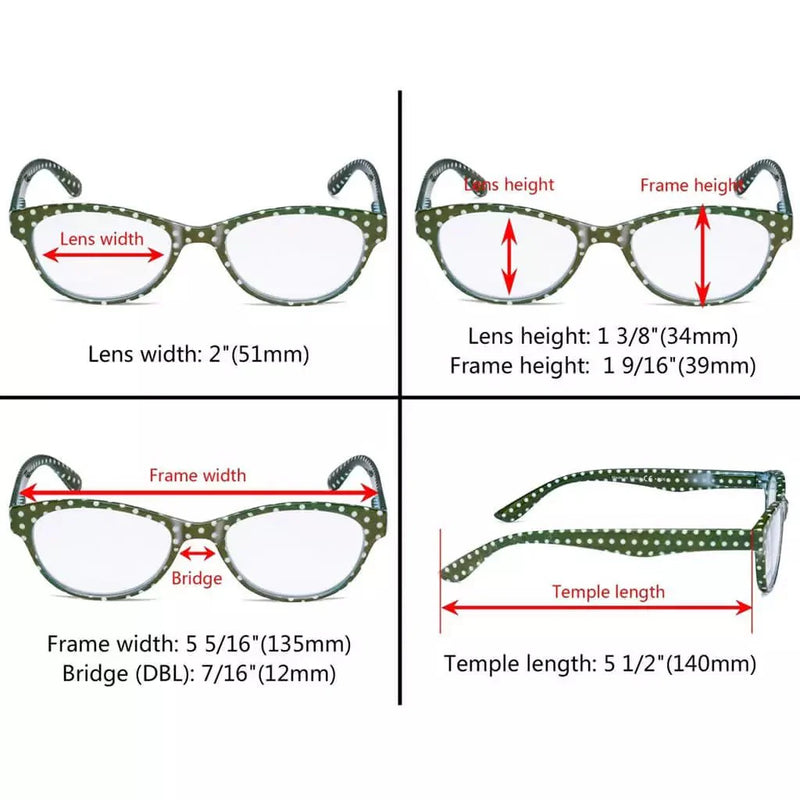 eyekeeper.com 4 Pack Oval Cute Reading Glasses Colorful Polka Dots Readers R074P Eyeglasses White Smoke 4 Pairs Mix / +0.50,4 Pairs Mix / +0.75,4 Pairs Mix / +1.00,4 Pairs Mix / +1.25,4 Pairs Mix / +1.50,4 Pairs Mix / +1.75,4 Pairs Mix / +2.00,4 Pairs Mix / +2.25,4 Pairs Mix / +2.50,4 Pairs Mix / +2.75,4 Pairs Mix / +3.00,4 Pairs Mix / +3.50,4 Pairs Mix / +