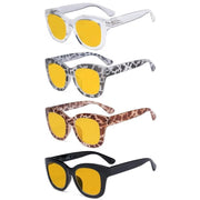 eyekeeper.com 4 Pack Oversized Blue Light Blocking Reading Glasses HP1555 Eyeglasses White Smoke 4 Pairs Mix / without magnification,4 Pairs Mix / +0.50,4 Pairs Mix / +0.75,4 Pairs Mix / +1.00,4 Pairs Mix / +1.25,4 Pairs Mix / +1.50,4 Pairs Mix / +1.75,4 Pairs Mix / +2.00,4 Pairs Mix / +2.50,4 Pairs Mix / +3.00