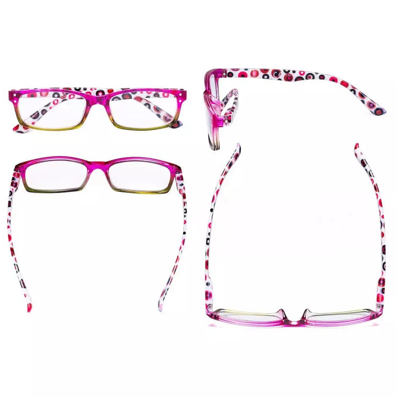 eyekeeper.com 4 Pack Patterned Temple Polka Dot Reading Glasses R103P Eyeglasses White Smoke 4 Pairs Mix / +0.50,4 Pairs Mix / +0.75,4 Pairs Mix / +1.00,4 Pairs Mix / +1.25,4 Pairs Mix / +2.25