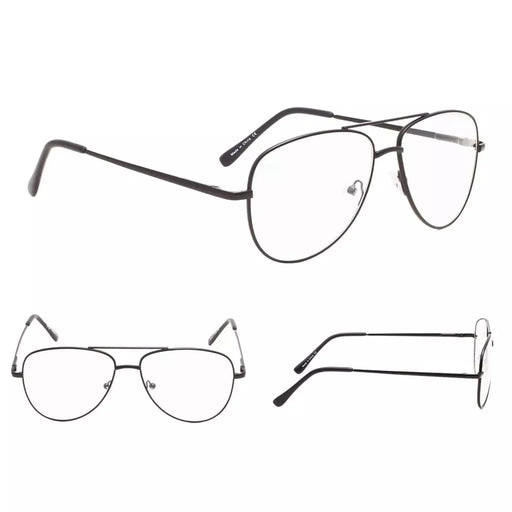 eyekeeper.com 4 Pack Pilot Reading Glasses Metal Frame Readers R1502 Eyeglasses White Smoke Black-4pcs / without magnification,Black-4pcs / +0.50,Gunmetal-4pcs / without magnification,Silver-4pcs / without magnification,Silver-4pcs / +0.75,Gold-4pcs / without magnification